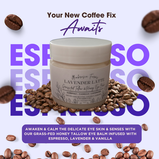 Lavender Latte - Caffeinated Grass-Fed Tallow & Organic Raw Honey Eye Balm