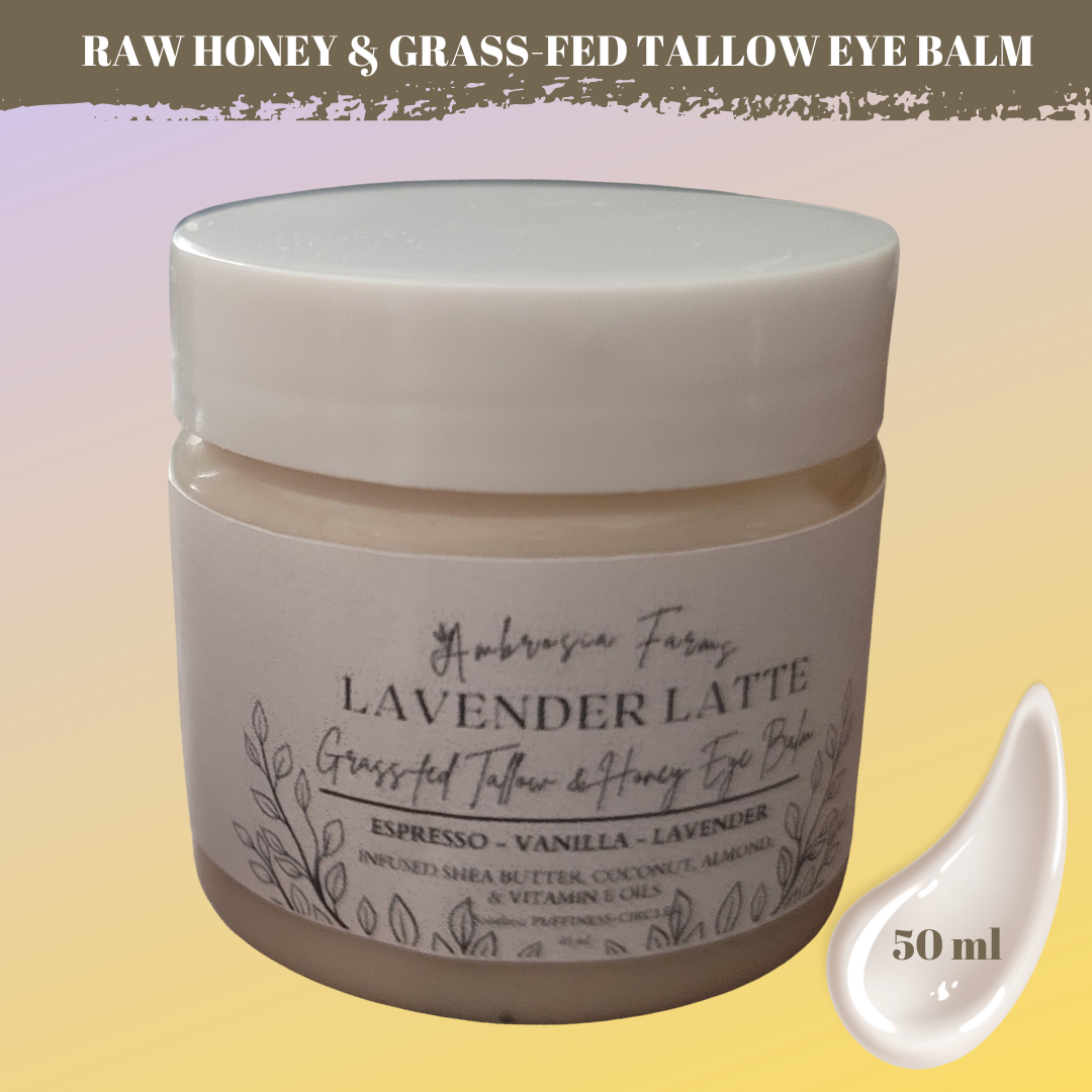 Lavender Latte - Caffeinated Grass-Fed Tallow & Organic Raw Honey Eye Balm