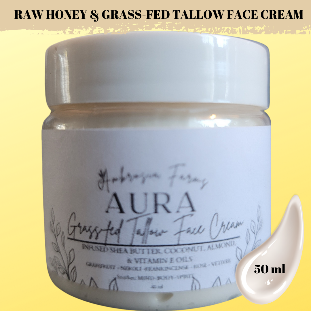 Aura- Organic Grass-fed Tallow & Raw Honey Whipped Face Cream